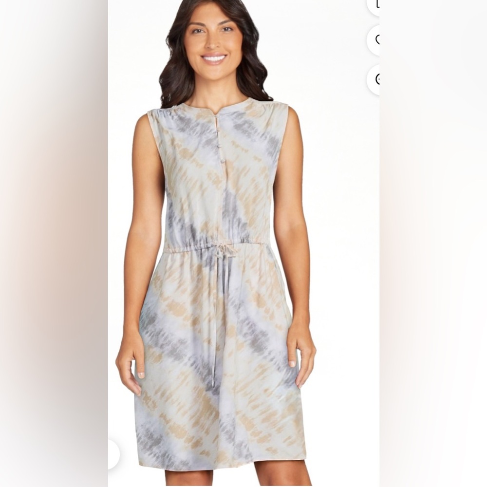 Women's Split Neck Sleeveless Dress with pockets